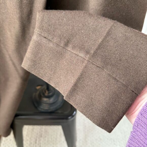 Luukaa Brown Trousers Taper Slightly Cropped Crossfront Tie Sash $180 12 - Picture 4 of 9